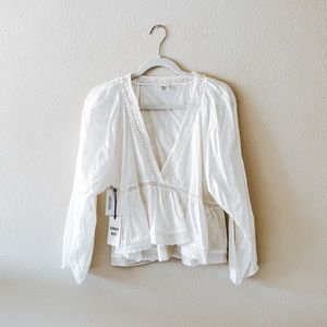 NWT • ARITIZIA • white peplum blouse